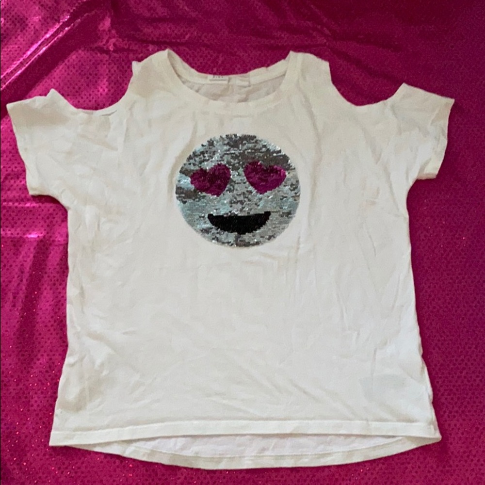 *10% off /2+* Gap kids sequin white peekaboo shirt